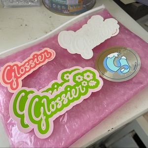 Glossier Stickers & Pink Bags Assortment Pack! 💗